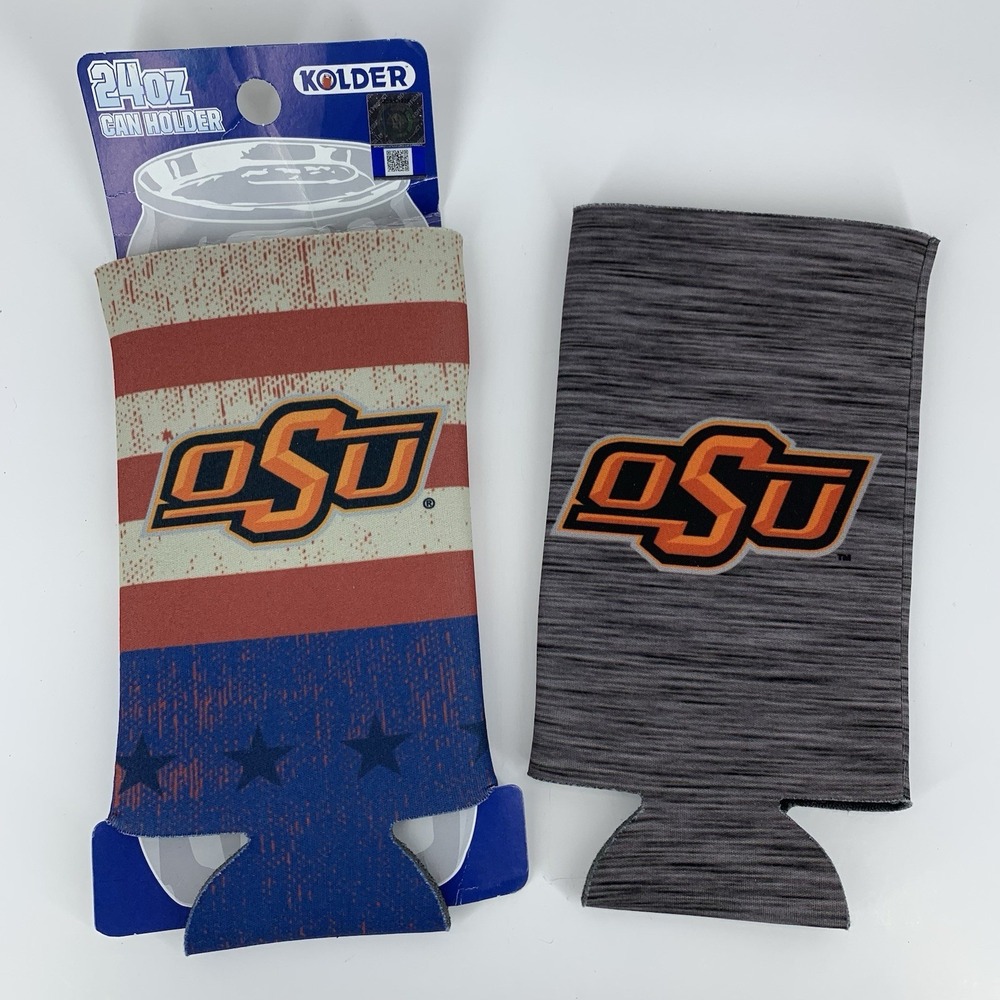 Lot of 2 Oklahoma State OSU Kolder 24oz Can Holder Koozie Insulator Sleeve NCAA